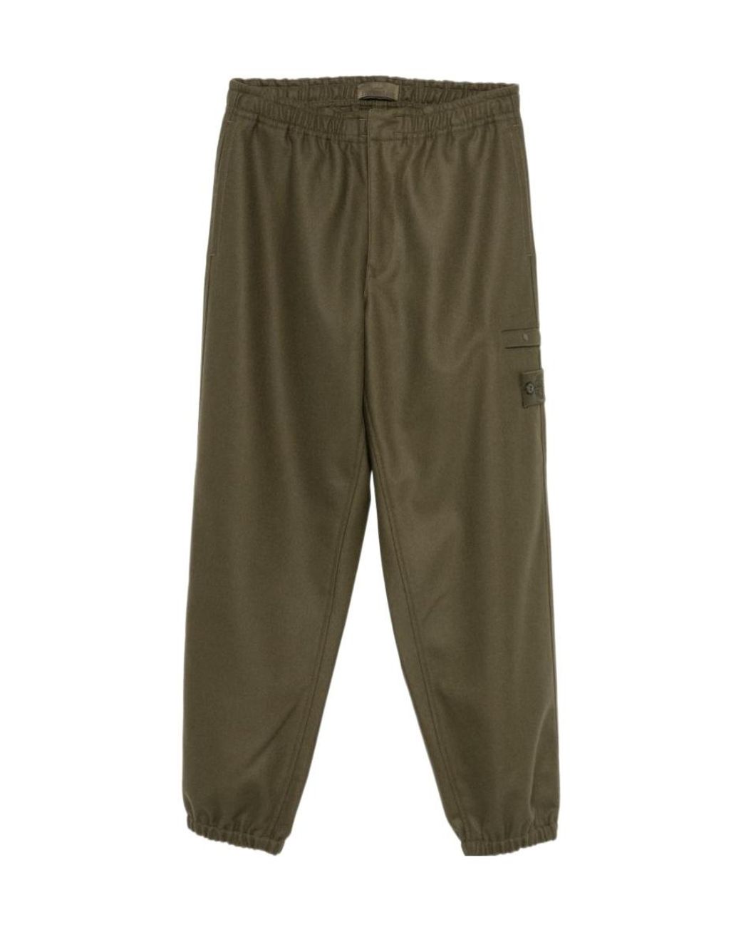 Stone Island Green Logo-Patch Track Pants for men