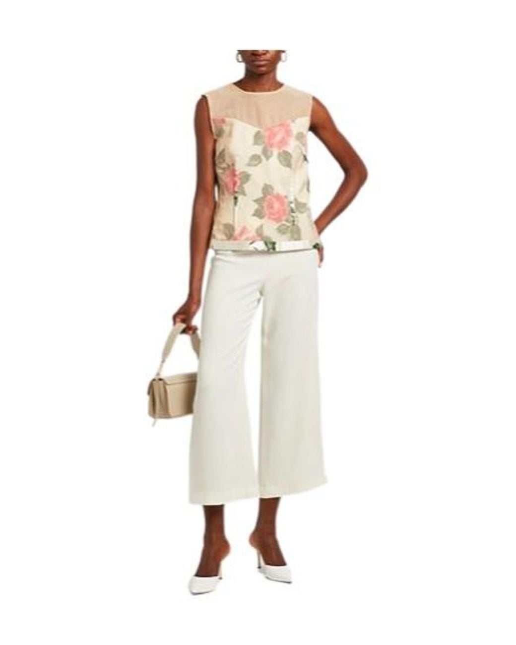 Maison Margiela Natural Flower-Shaped Sleeveless Top