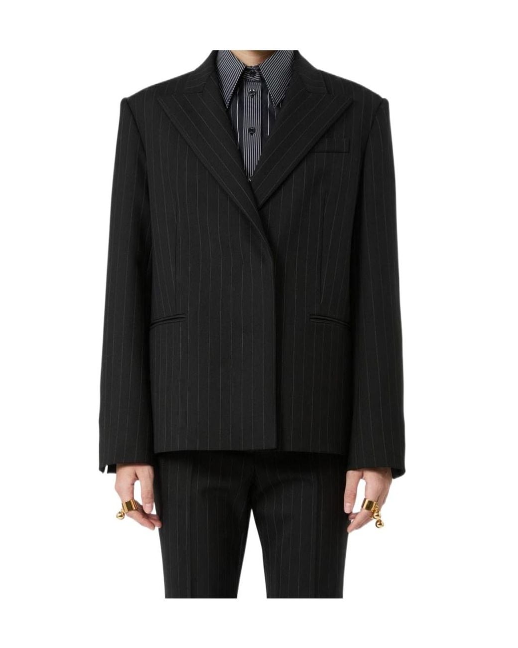 Sportmax Black Striped Casual Jacket