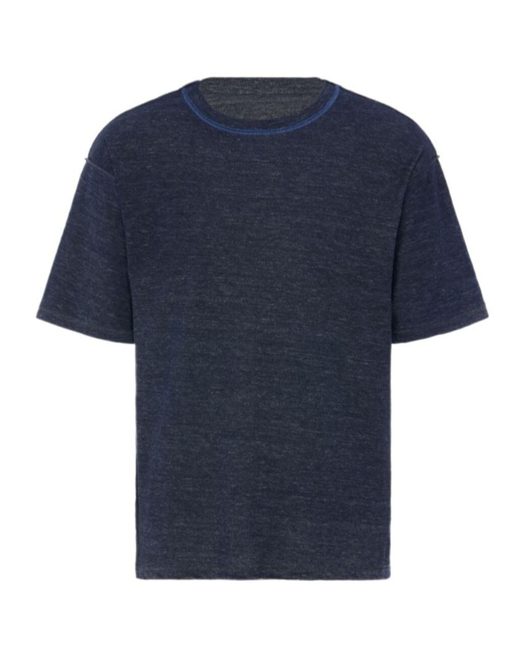 Maison Margiela Blue Relaxed Crew Neck T-Shirt for men