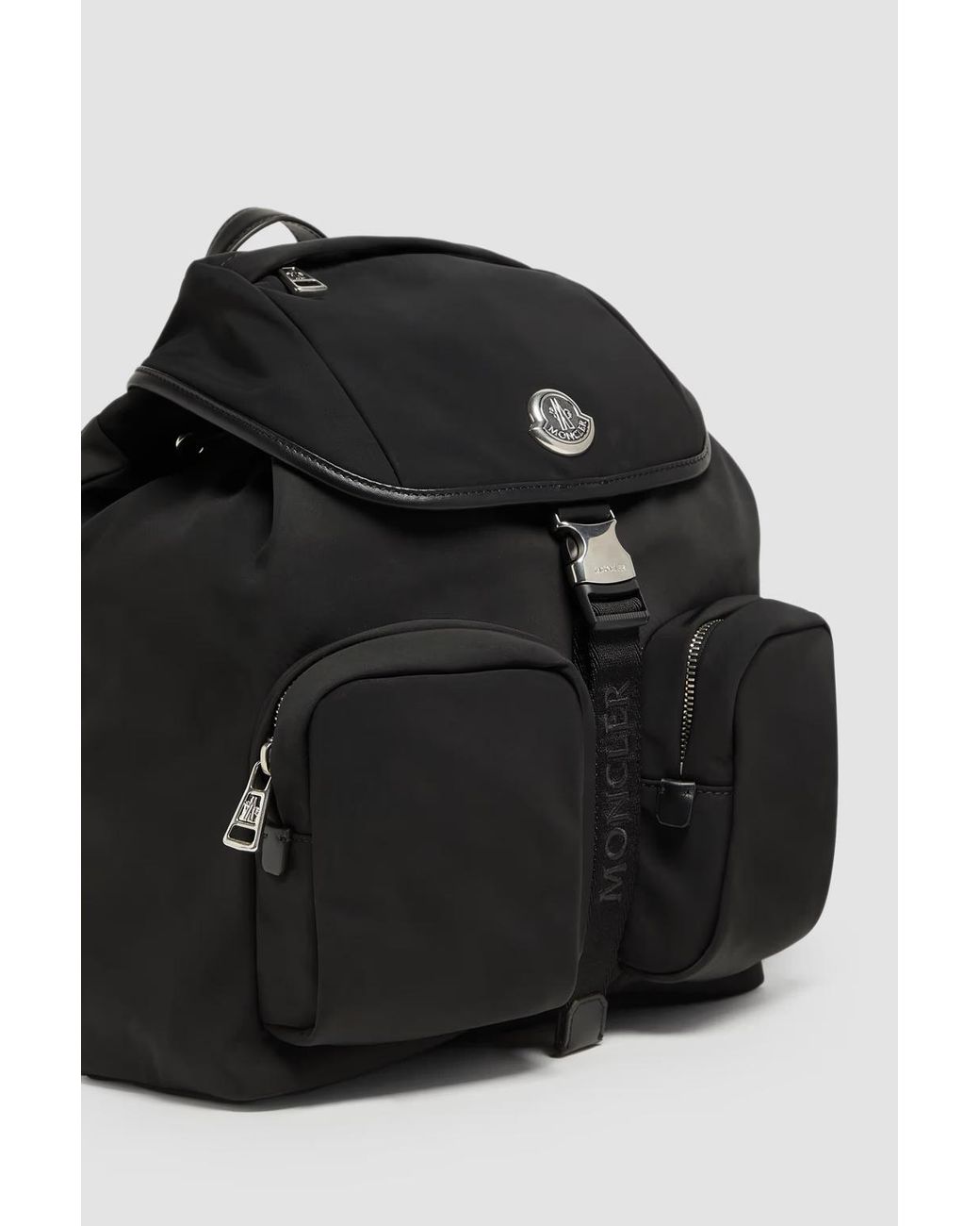 Moncler Black Logo Patch Pocket Detailed Backpack