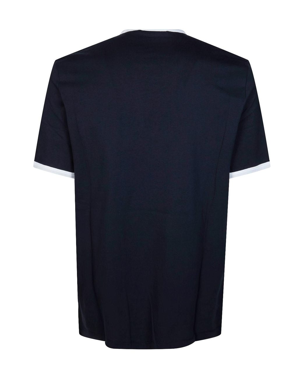 Marni Blue Contrast-Trim Short Sleeved T-Shirt for men
