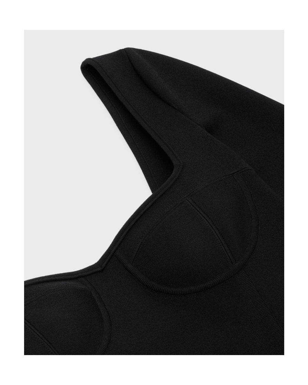 Céline Black Mini Dress With Corset Top In Reinforced Viscose