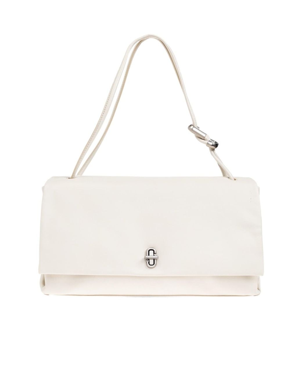 Marc Jacobs White The Large Dual Foldover-Top Shoulder Bag