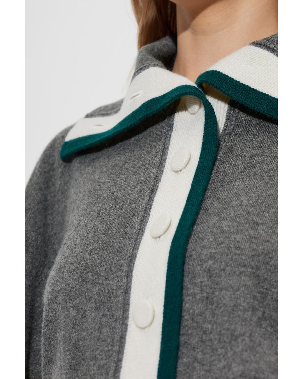 Dries Van Noten Gray Cropped Cashmere Cardigan