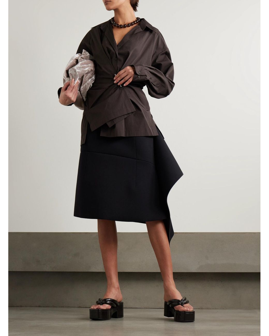 Dries Van Noten Black Comfortable Midi Skirt