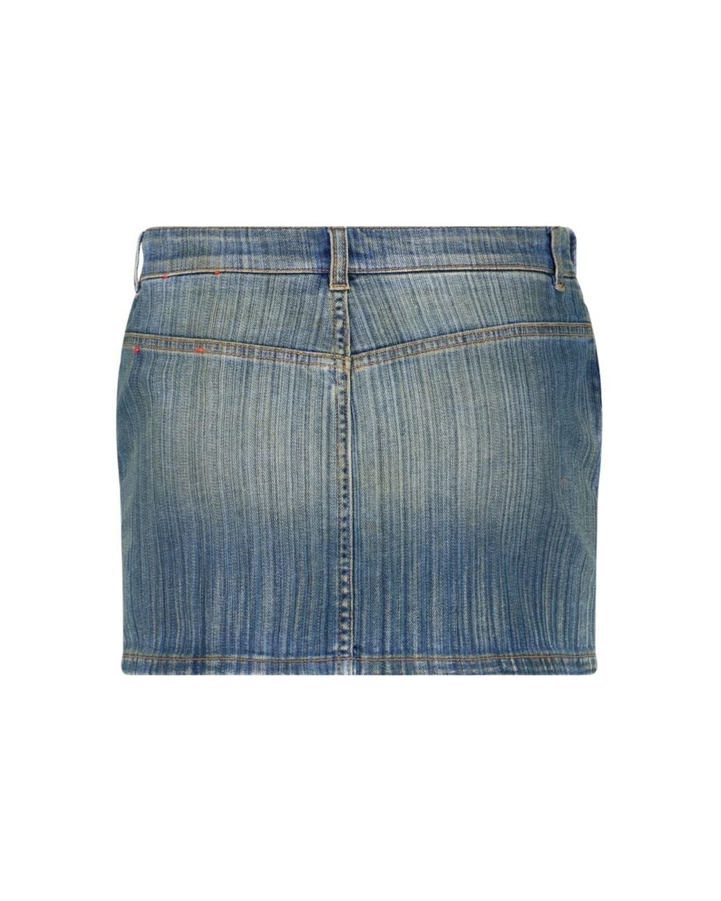 DIESEL Blue Logo-Plaque Denim Mini Skirt