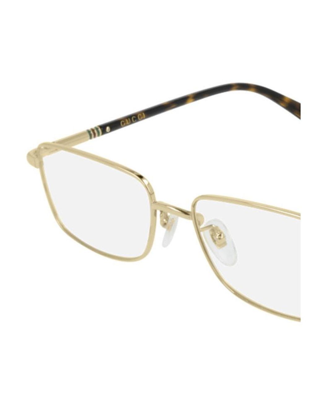 Gucci White Full-Rimmed Plano Lenses for men