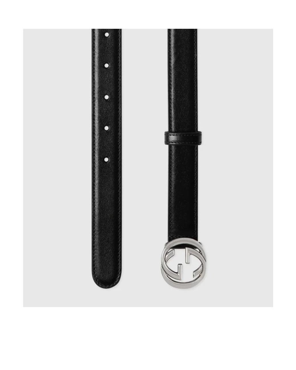 Gucci White Gg Interlocking Belt