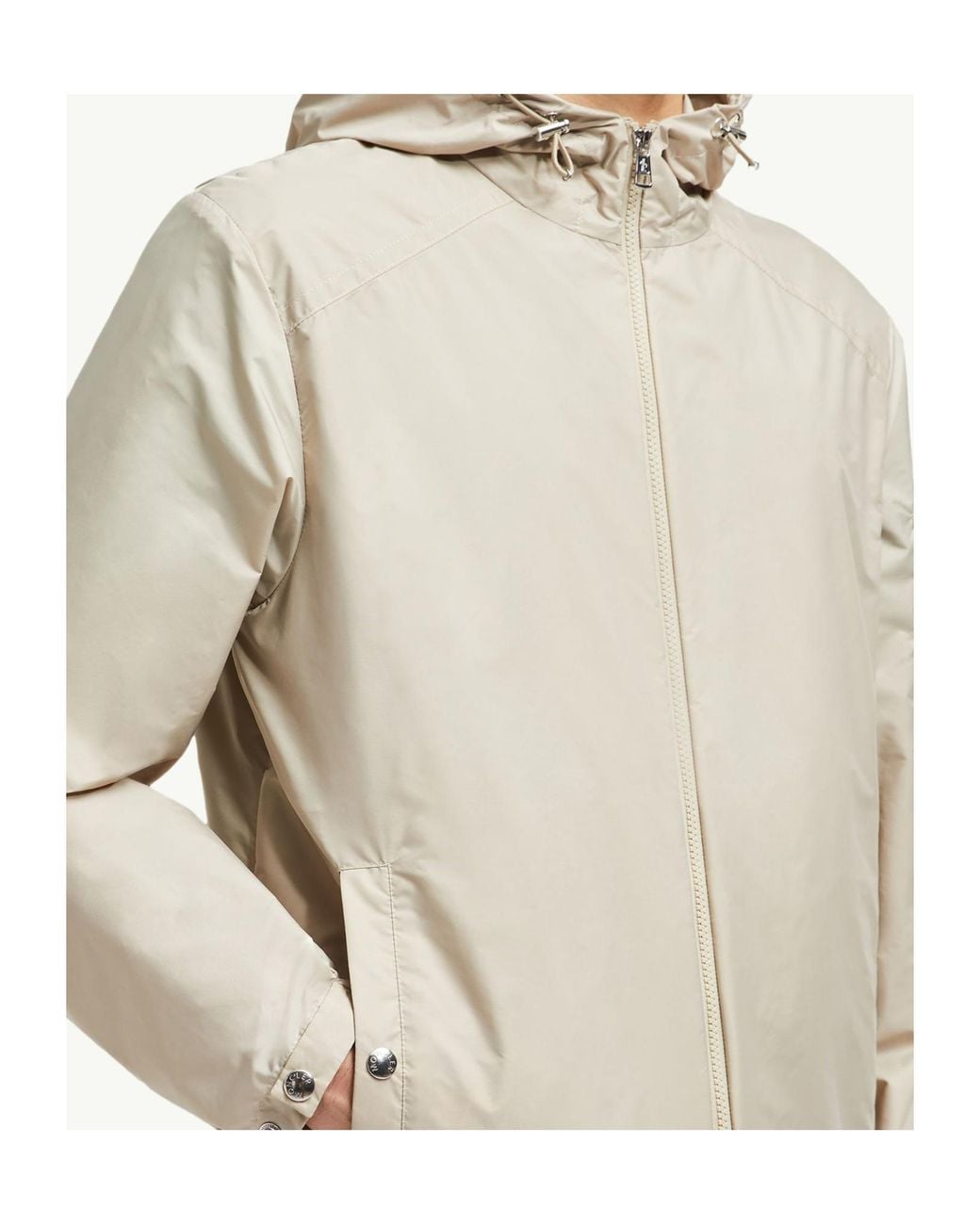 Moncler White Logo Hooded Jacket for men