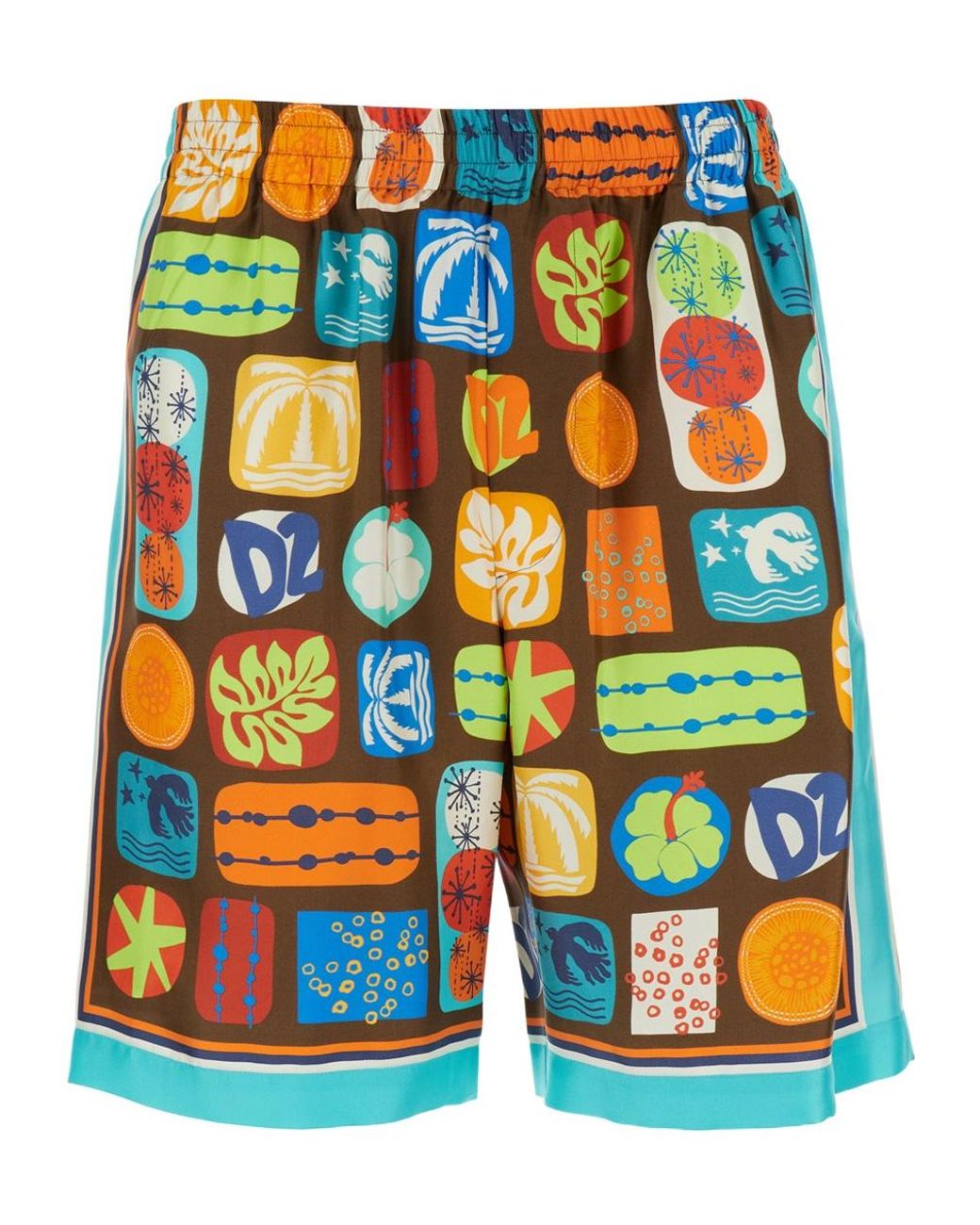 DSquared² Blue Summer Lovers Elastic Waist Boxer Shorts for men