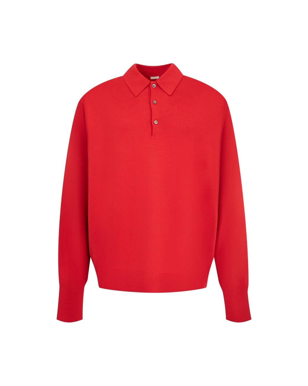 A.PRESSE Red Long-Sleeve Polo Shirt for men