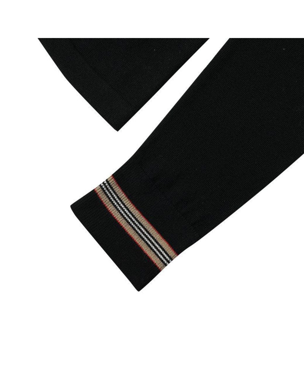 Burberry Black Long-Sleeve Wool Polo Shirt for men