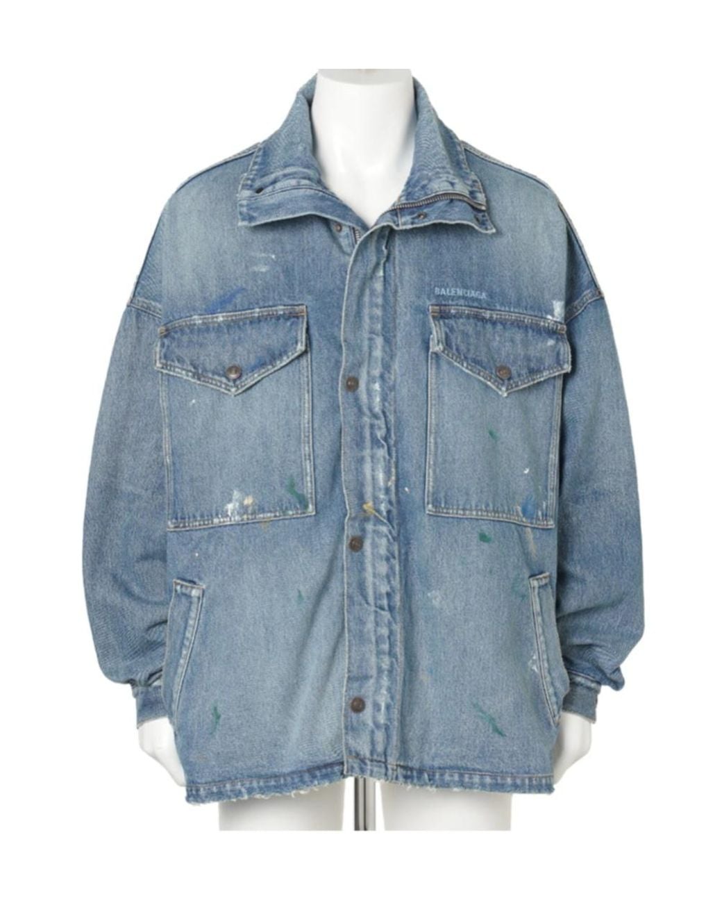 Balenciaga Blue Long-Sleeved Denim Jacket