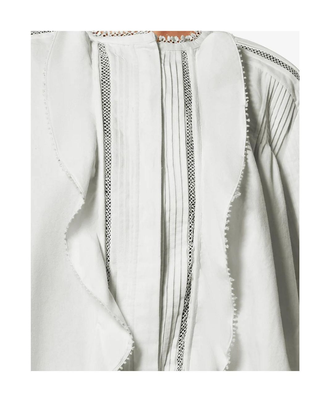 Isabel Marant White Cubraly Ruffled Shirt