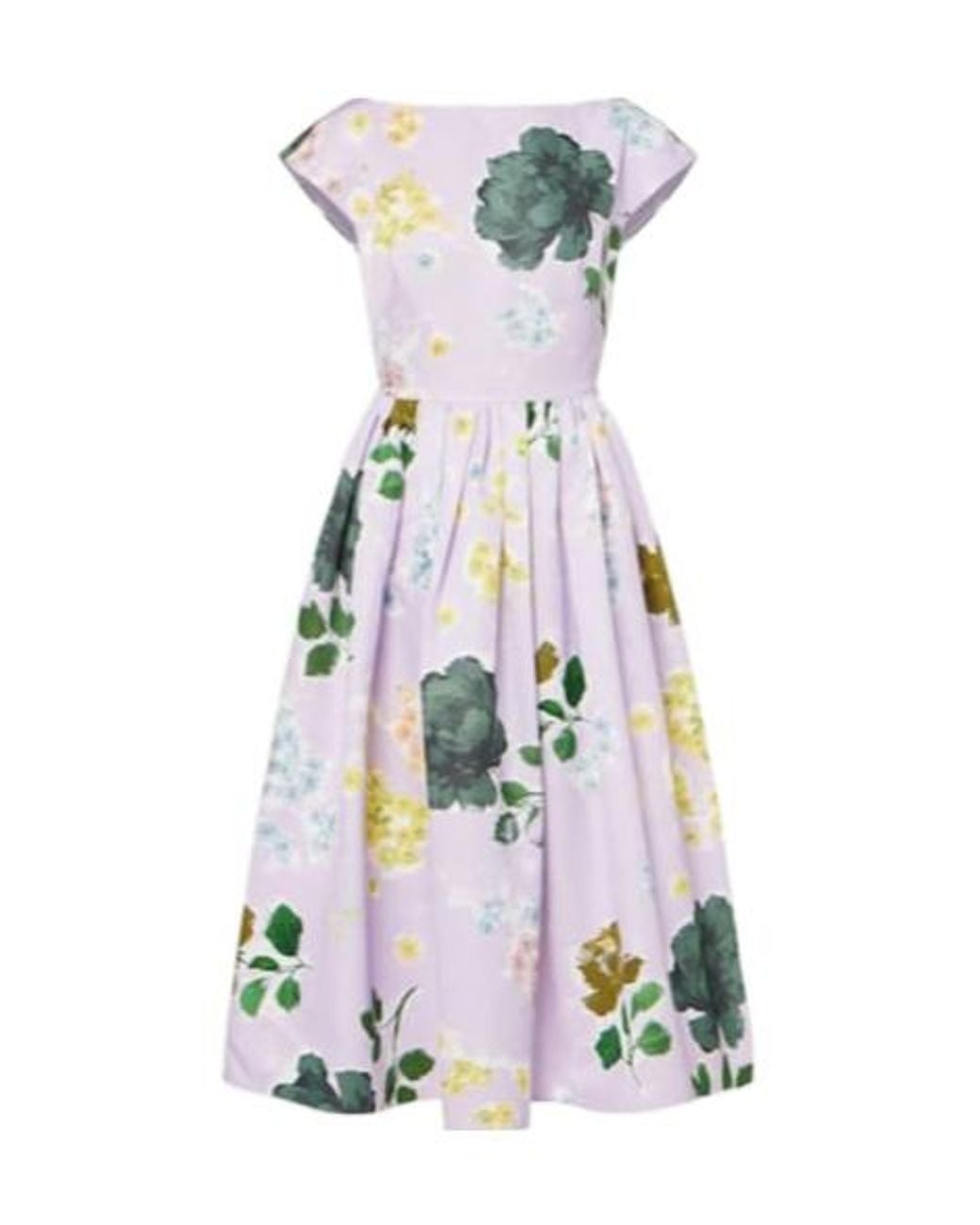 Erdem White Floral Cotton-Blend Faille Midi Dress