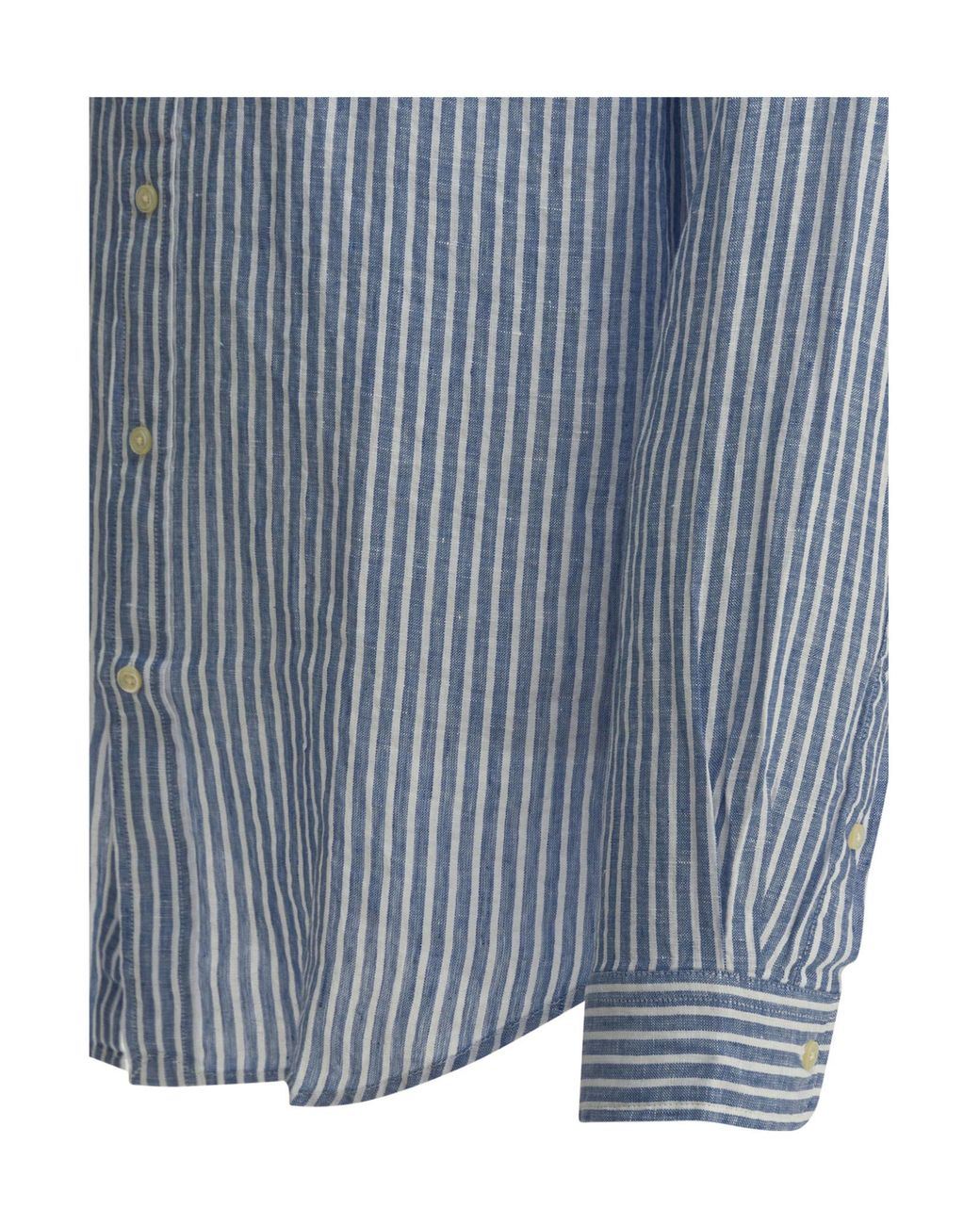 Polo Ralph Lauren Blue Logo Detailed Striped Shirt for men