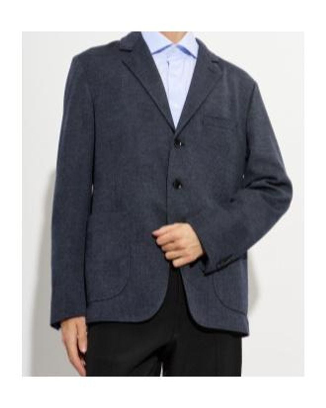Brioni Blue Textured Patch-Pocket Blazer for men