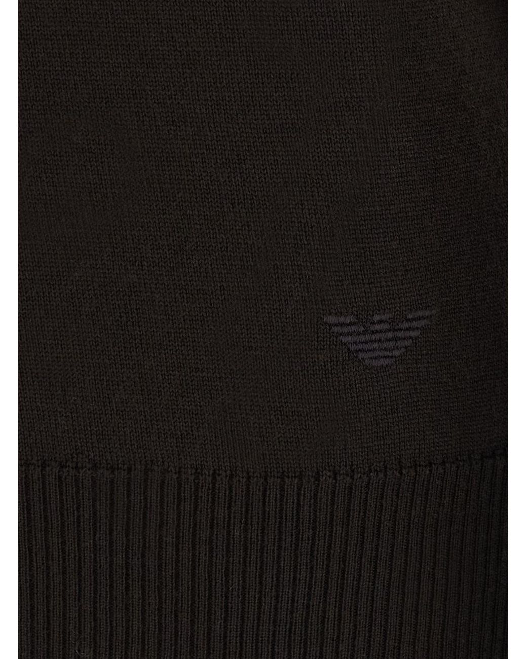 Emporio Armani Black Buttoned Polo Knitted Top for men