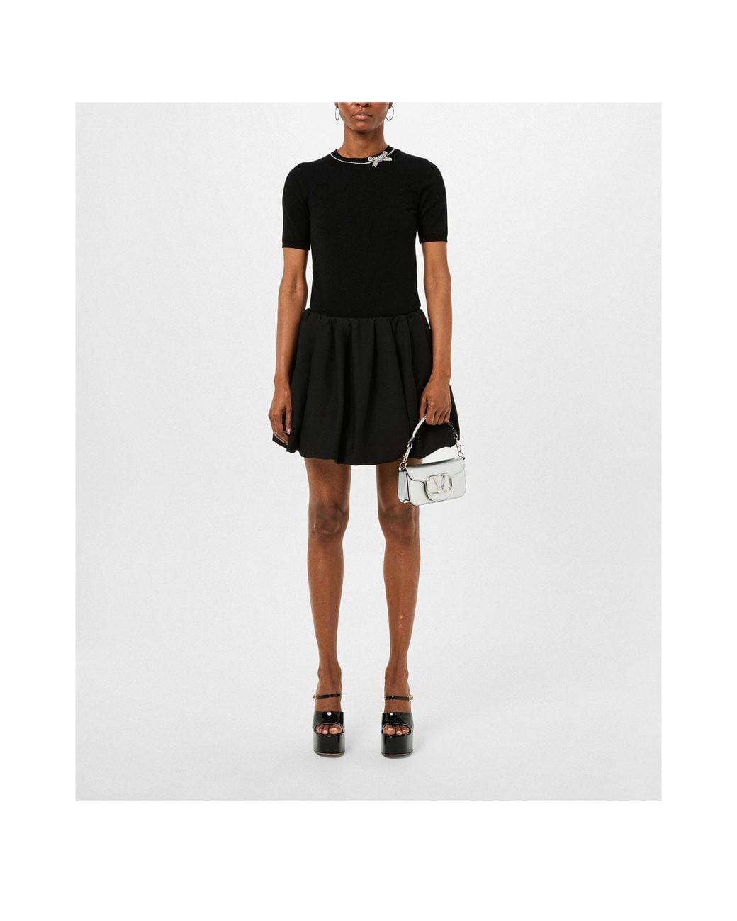 Valentino Black Fitted Short-Sleeved Shirts