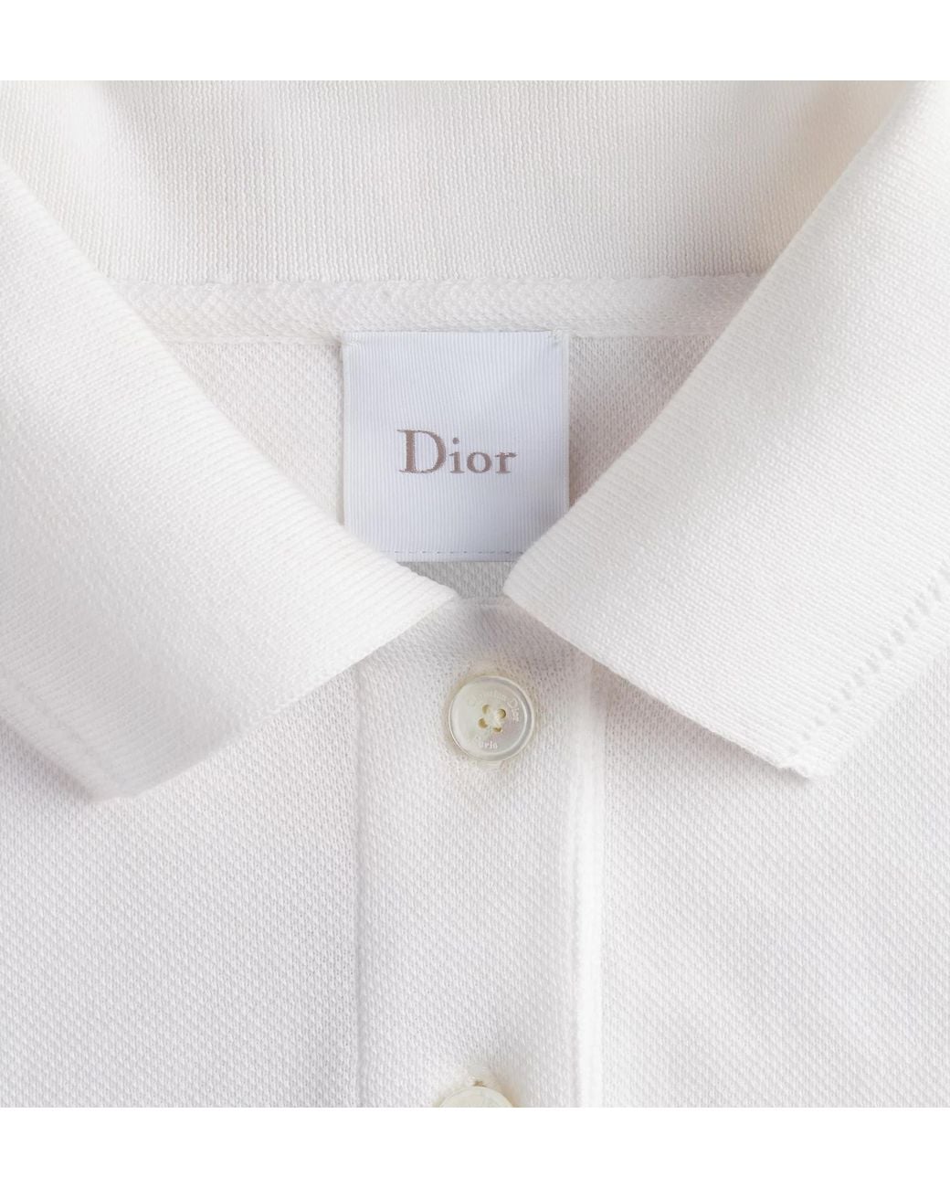 Dior White Médaillon Embroidered Polo Shirt