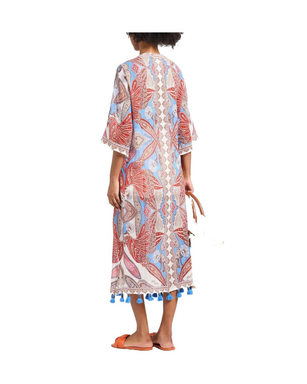 Farm Rio Red Paisley Print Short-Sleeved Top