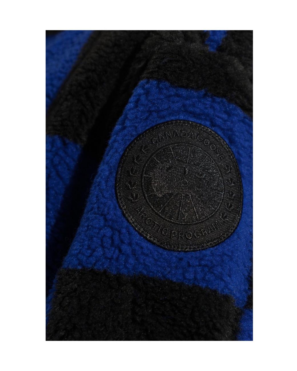 Canada Goose Blue Checked Fleece Hooded Jacket for men