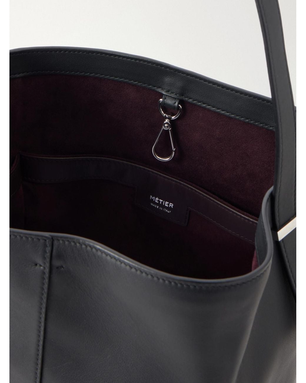 Metier Black Leather Shoulder Bag