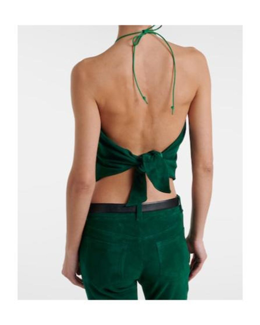 Stouls Green Rosie Halterneck Suede Top