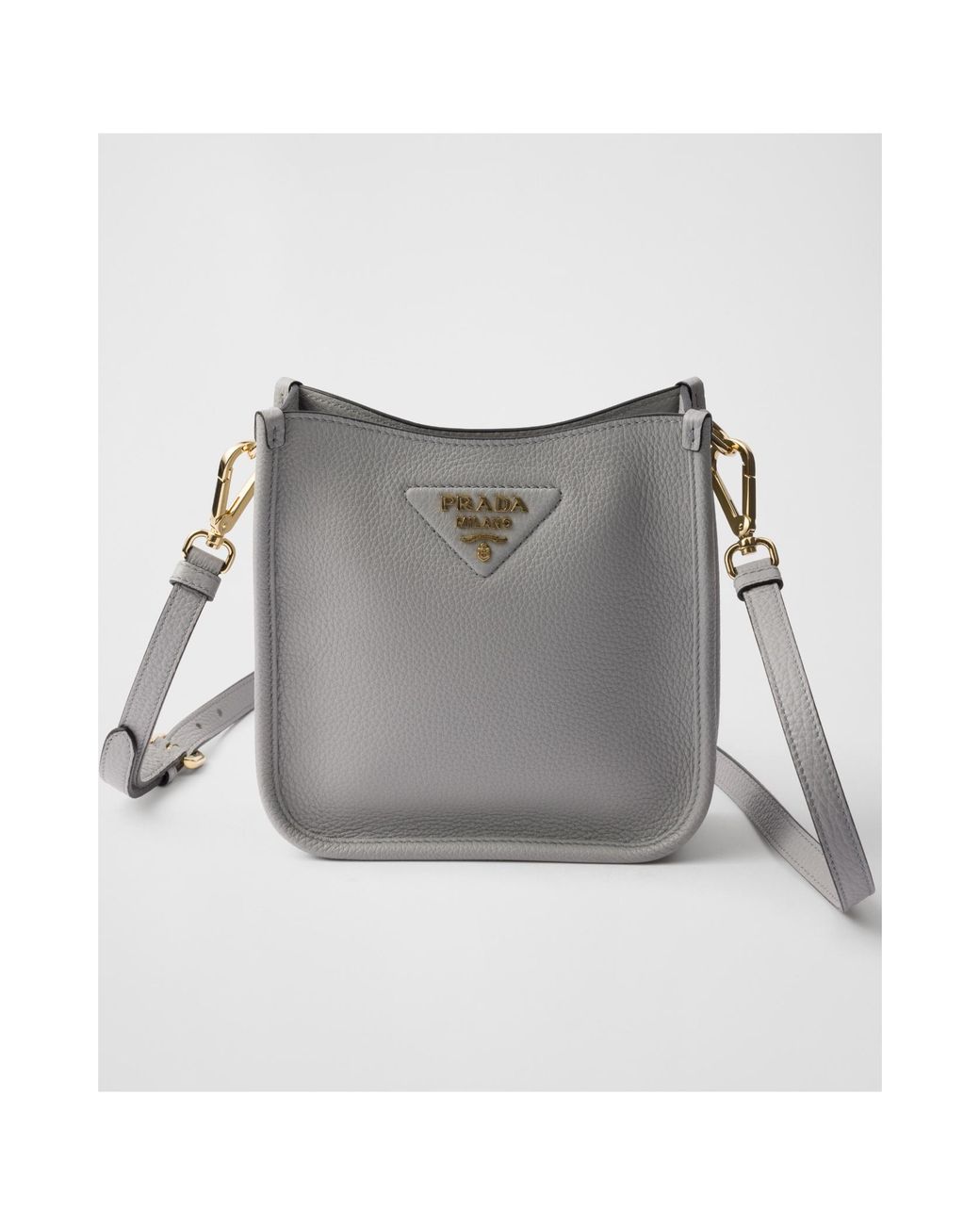 Prada Gray Mini Leather Shoulder Bag