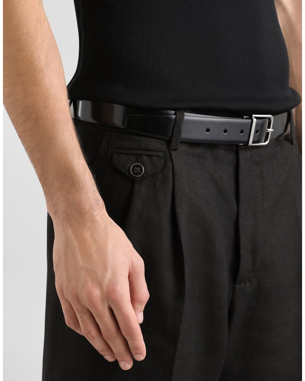 Dolce & Gabbana Black Linen Shorts for men