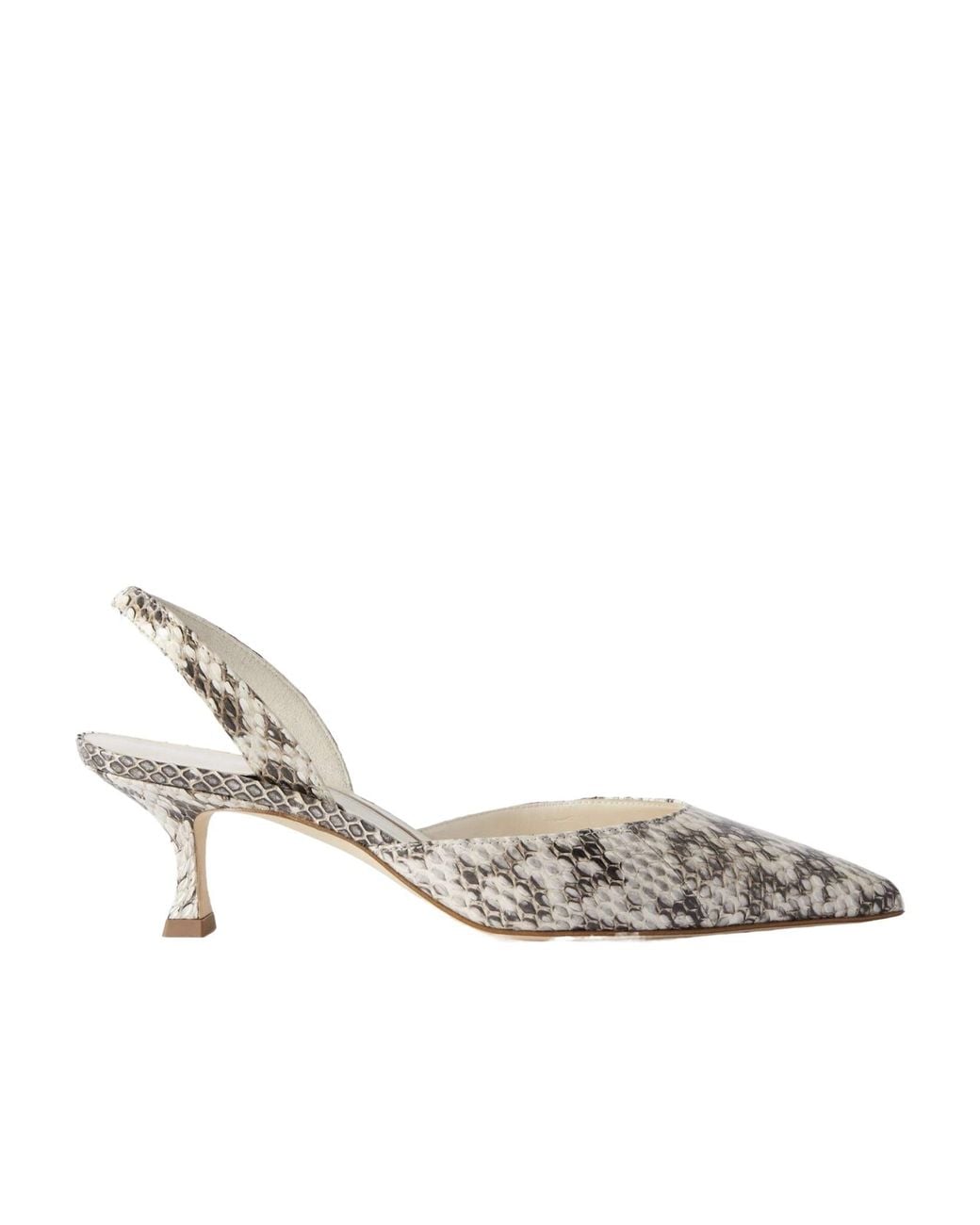 Manolo Blahnik White Pattern High Heels