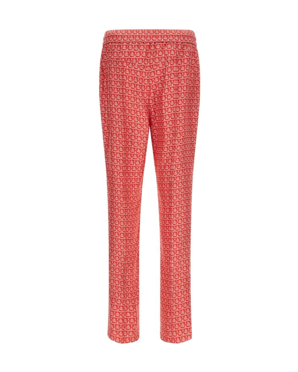 Ferragamo Red Pattern Casual Pants