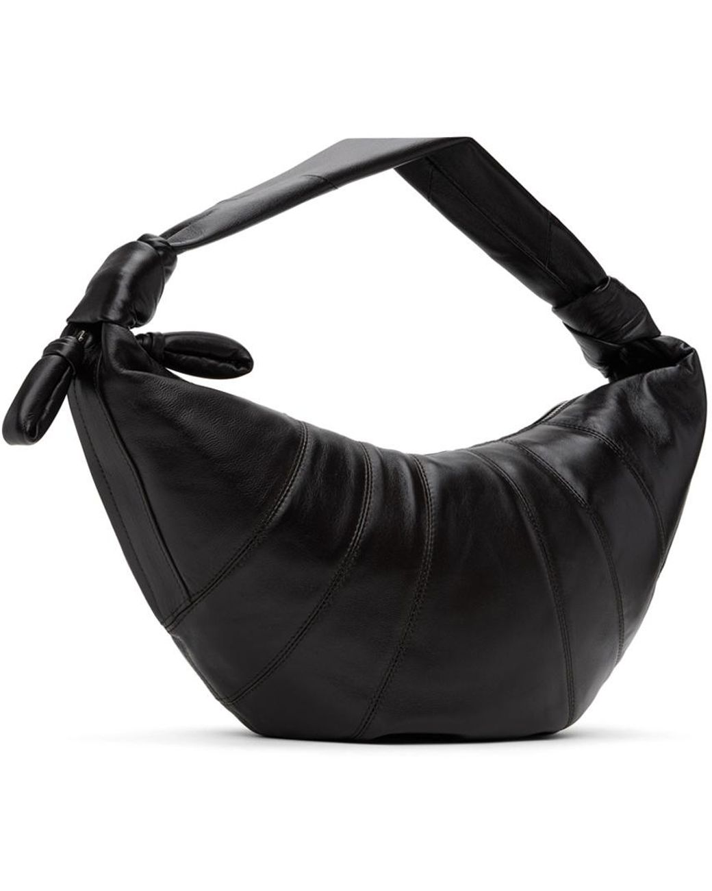 Lemaire Black Croissant Knot-Detailed Shoulder Bag