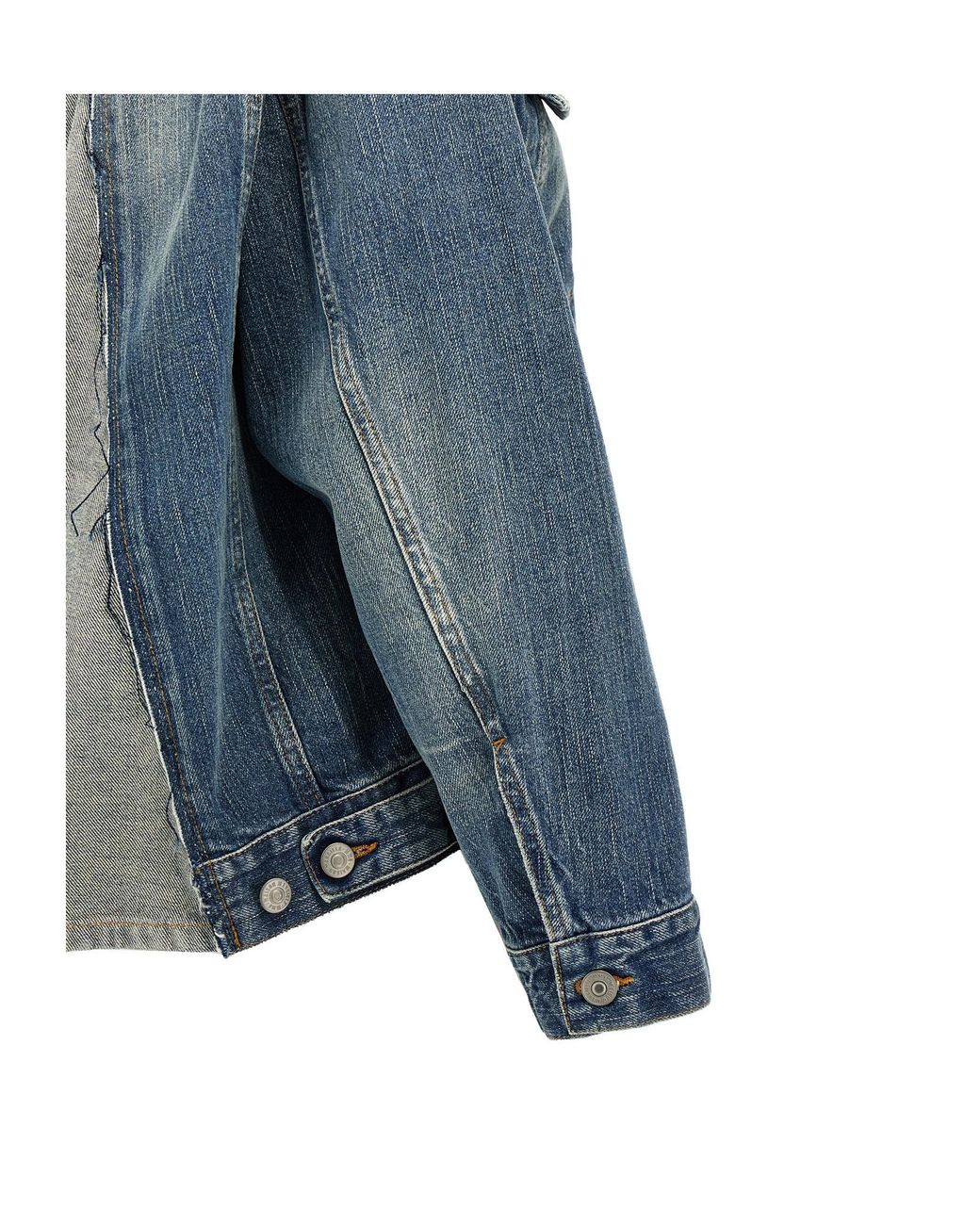 MM6 by Maison Margiela Blue Denim Distressed Jacket