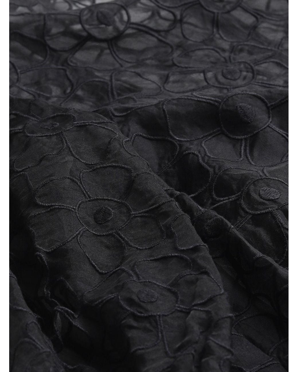 RED Valentino Black Floral Embroidered Blouse