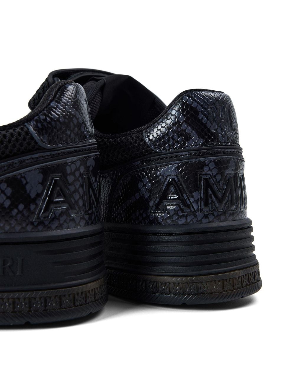 Amiri Blue Snake-Pattern Patchwork Velcro Sneakers for men
