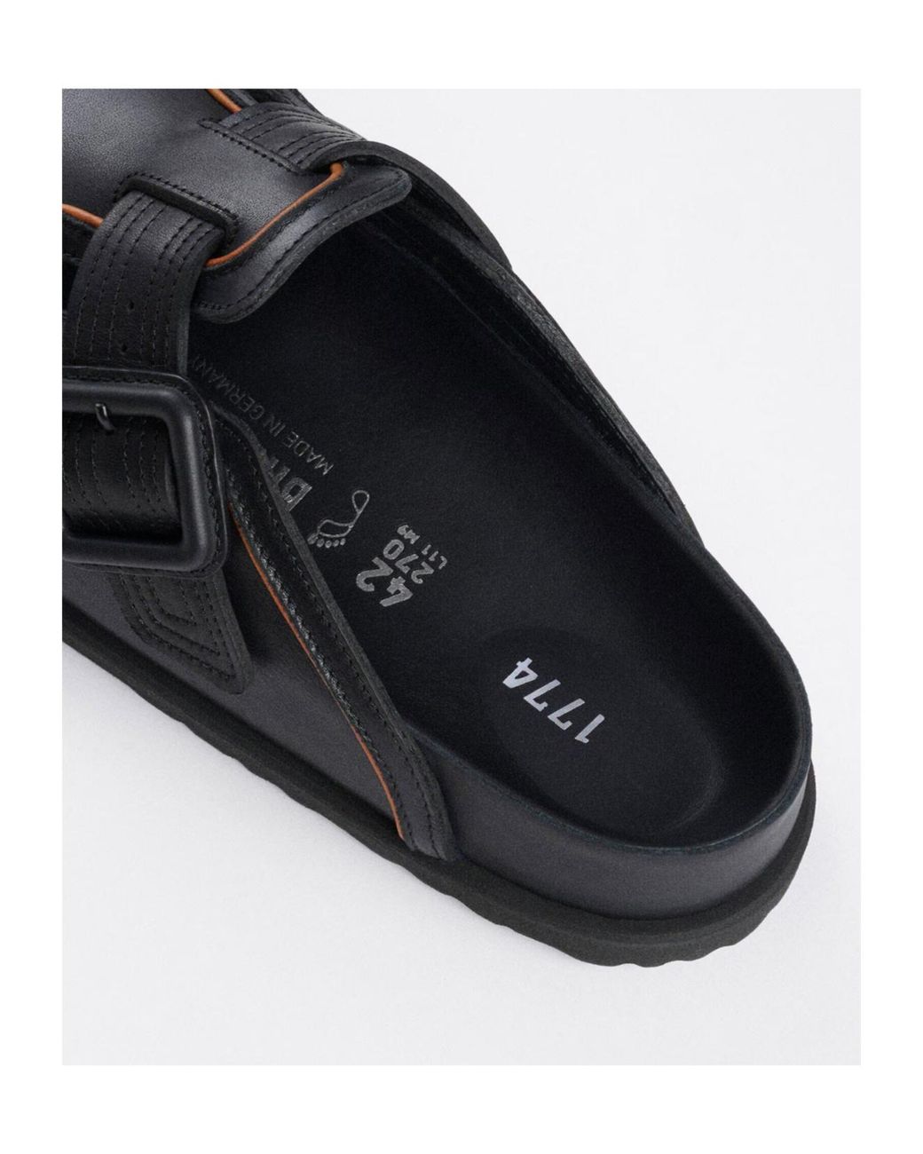 Birkenstock Black Buckle-Fastening Leather Mules for men