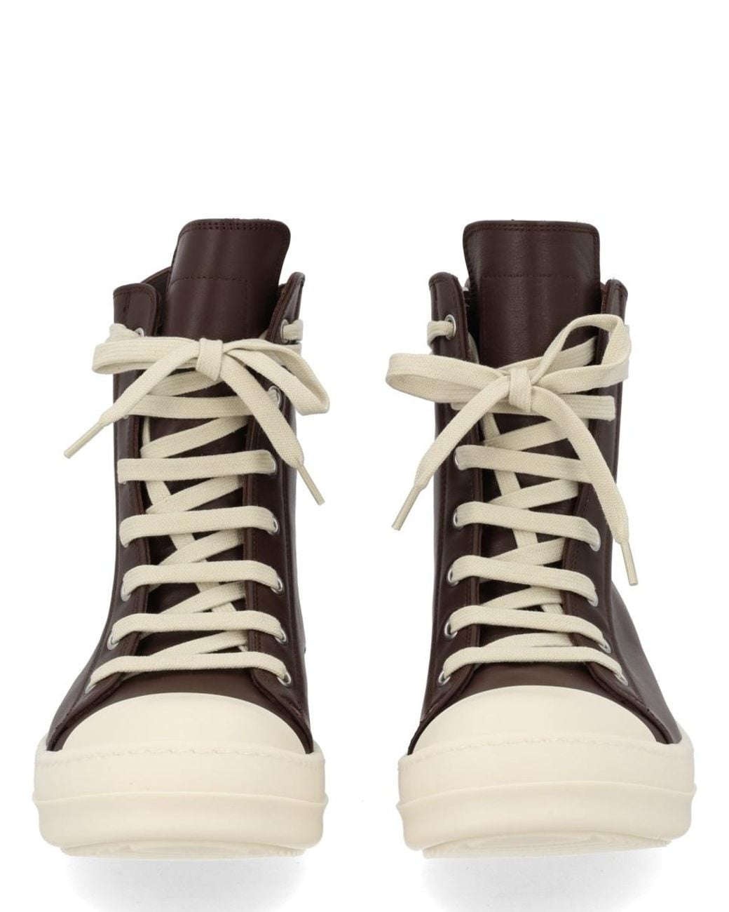 Rick Owens Brown Sneakers Leather