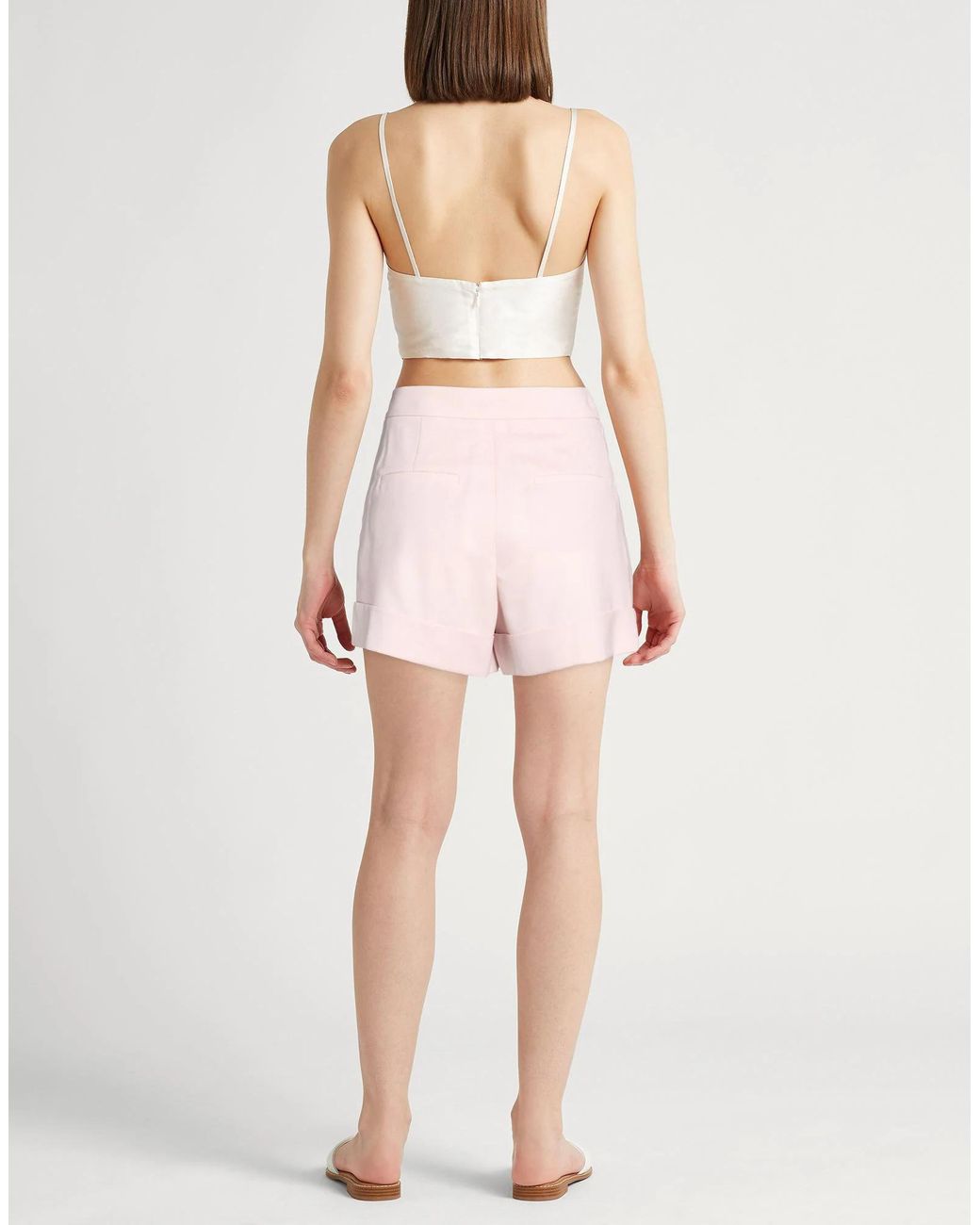 Max Mara Pink Solid Wool Shorts