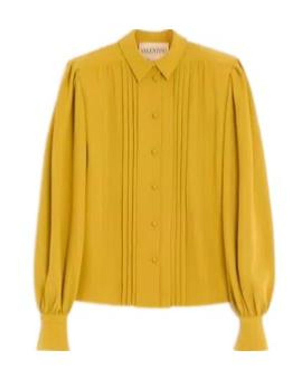 Valentino Yellow Cady Couture Button-Up Shirt