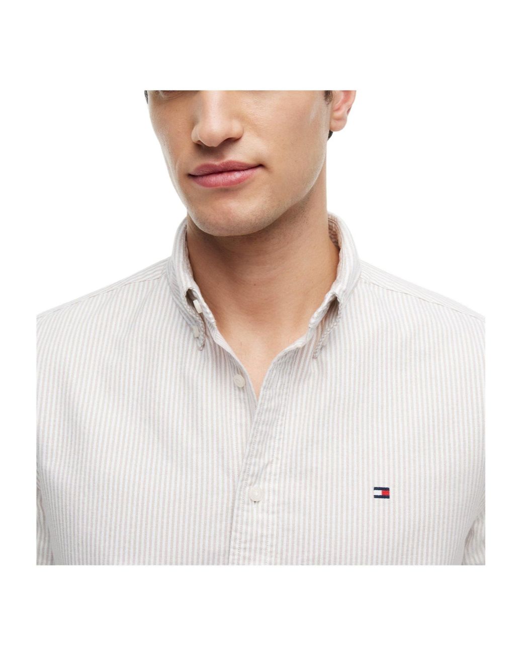 Tommy Hilfiger White Striped Shirt for men
