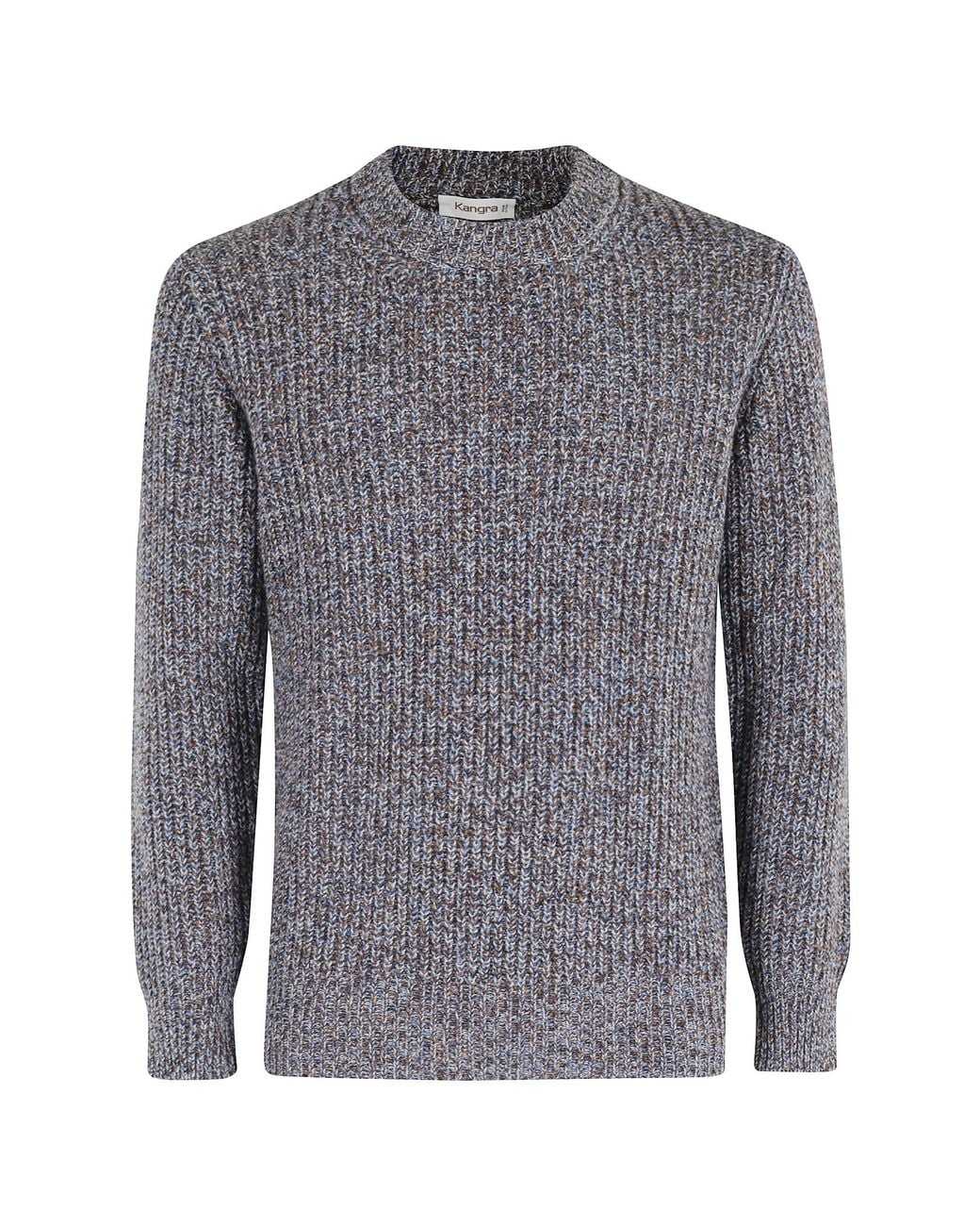 Kangra Cashmere Gray Ribbed Sweater for men