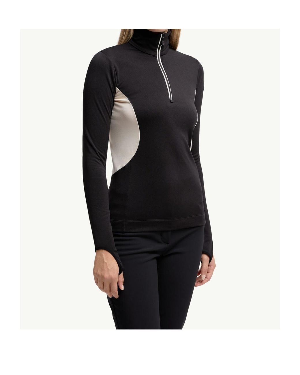 Moncler Black Grenoble Panelled Zip Performance Top