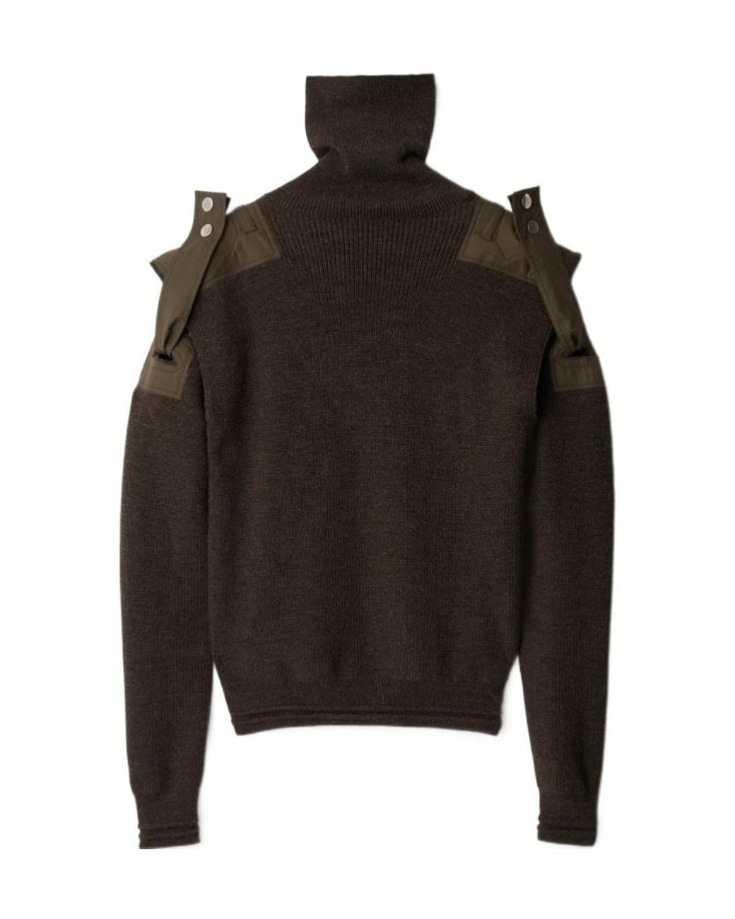 Burberry Black Detachable-Sleeve Roll-Neck Knitted Jumper for men