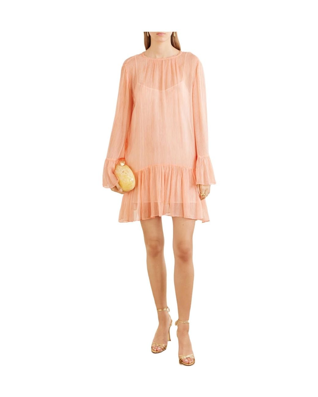 Ulla Johnson Pink Emmeline Gathered Tiered Silk-Chiffon Mini Dress