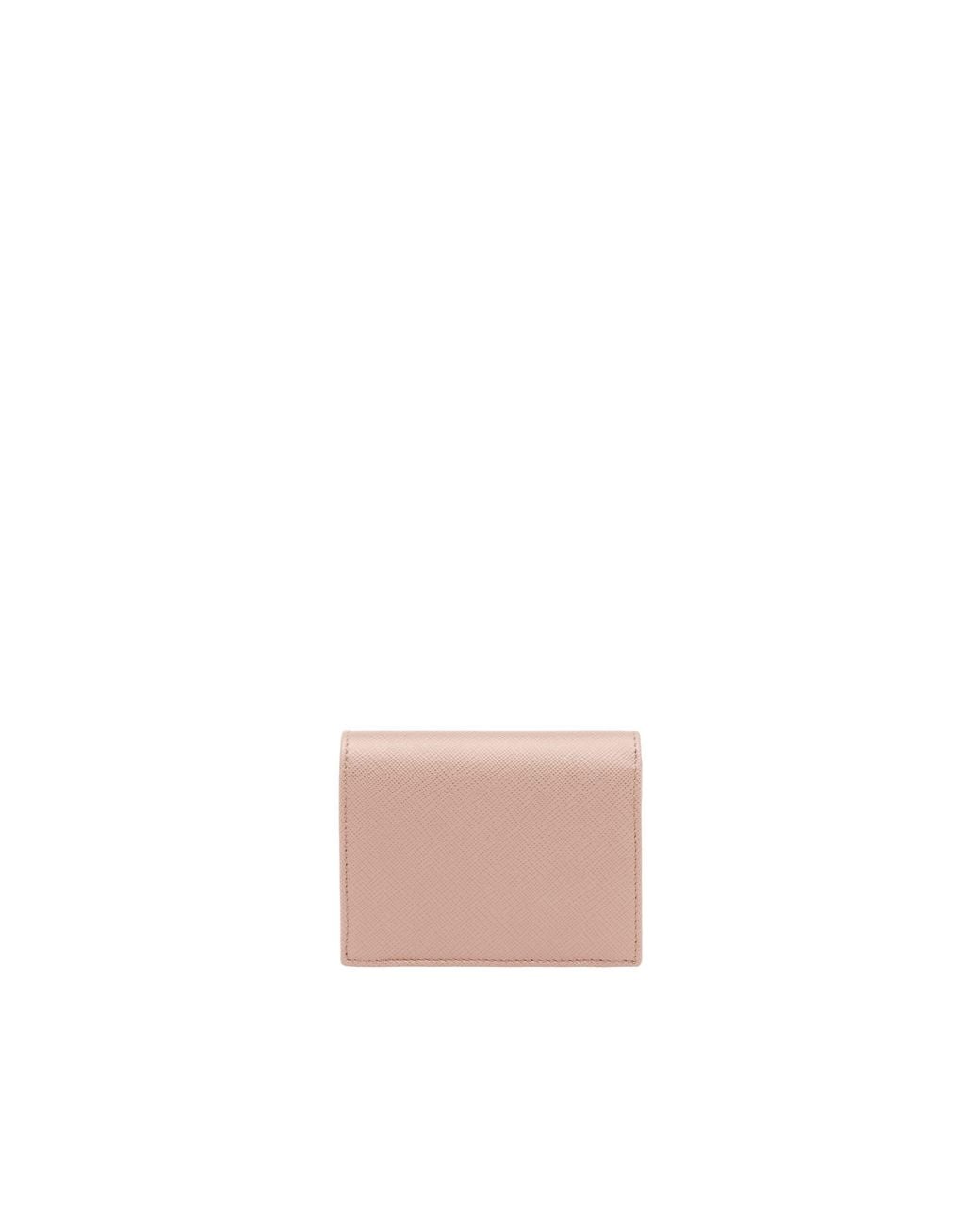 Prada Pink Logo Plaque Small Wallet