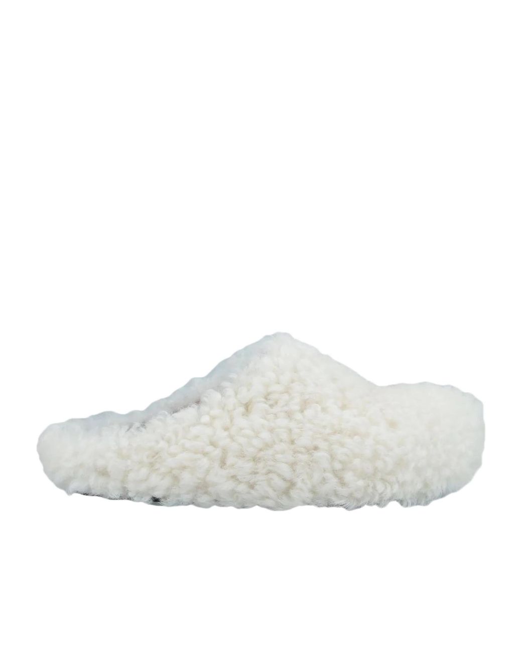 Marni White Solid Color Round-Toe Leather Shoes