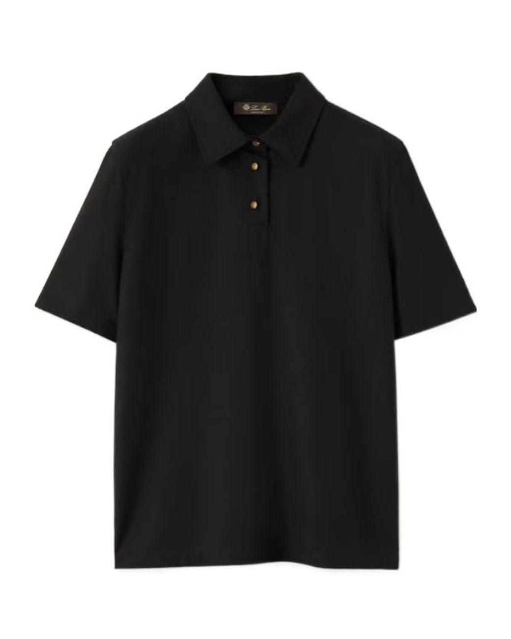 Loro Piana Black Colmegna Wool Polo T-Shirt