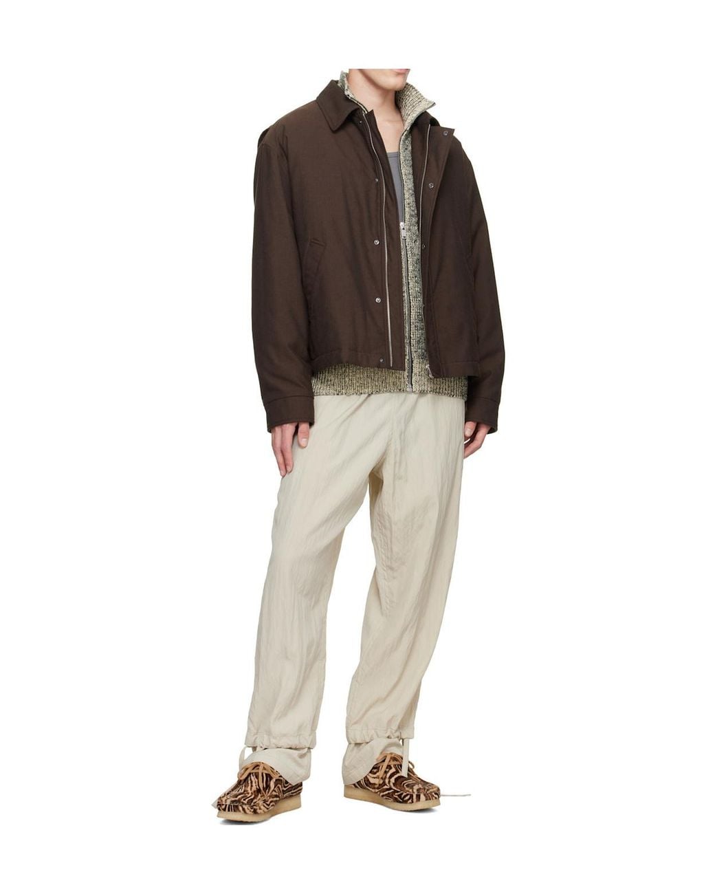 Clarks Brown Wallabee Tiger-Print Desert Boots for men